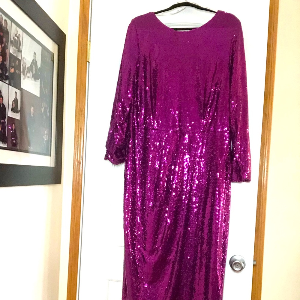 Formal sequin purple dress